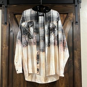 Boutique Bleached hooded flannel XL